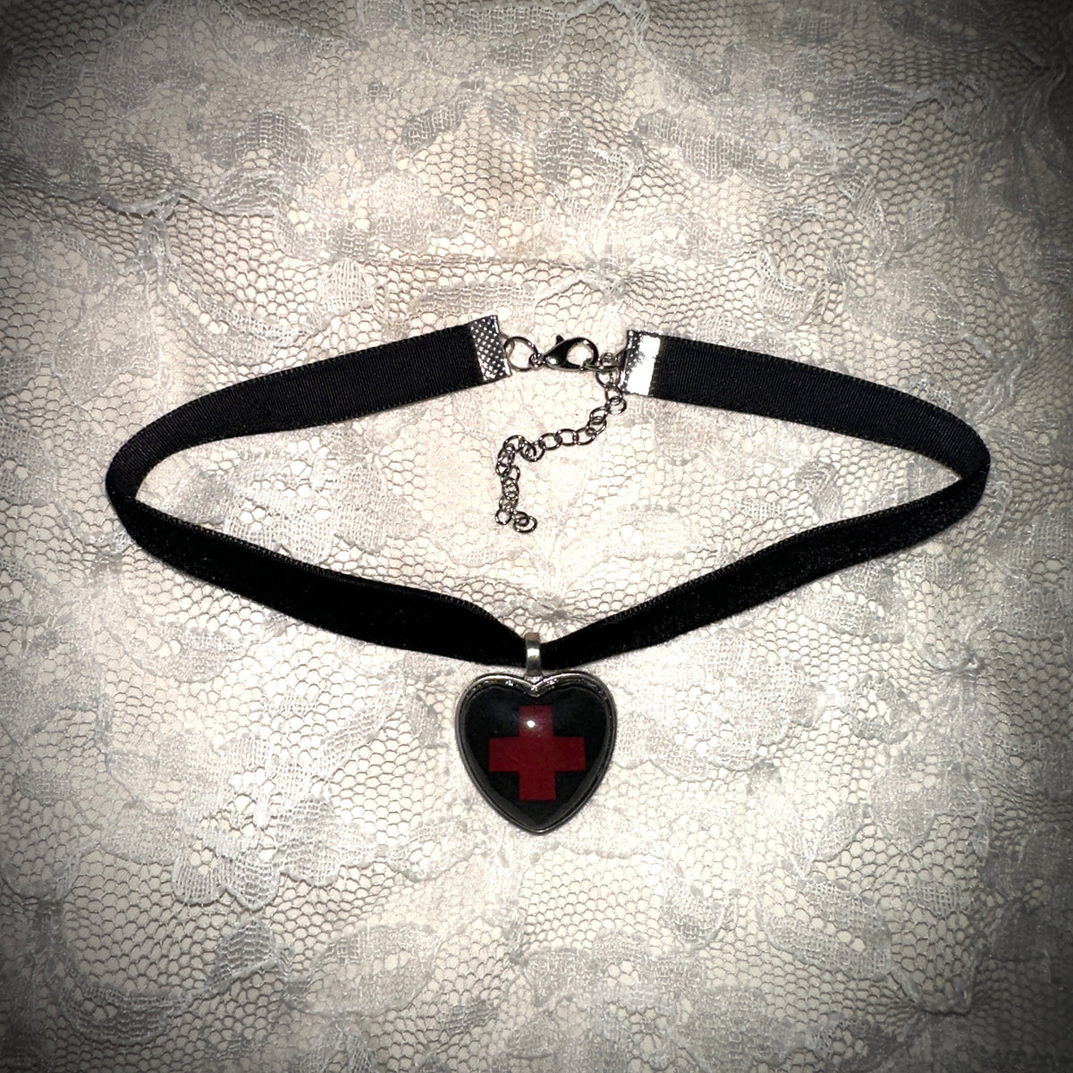 nurse garter + choker set - black