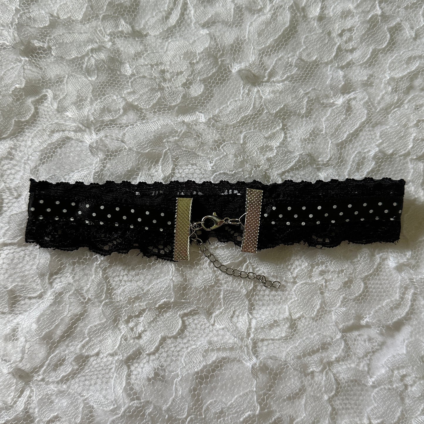 polka dot button choker