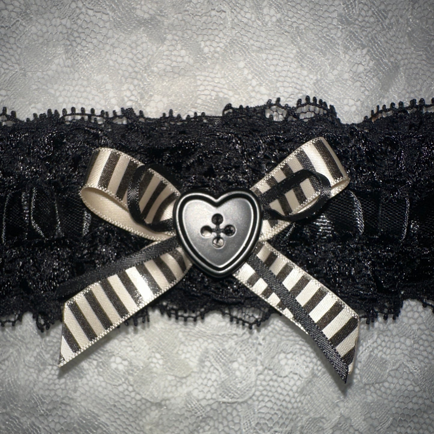 striped button garter