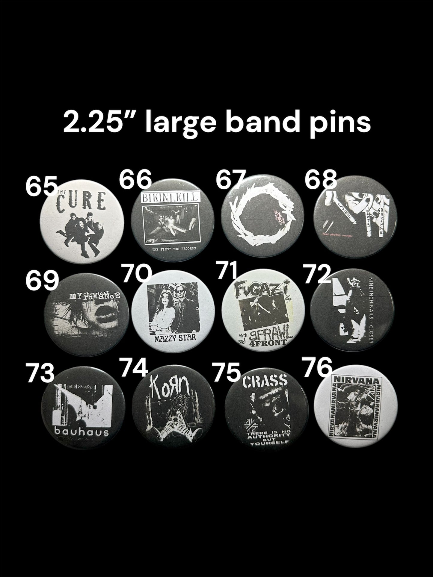 Band Pins 1.25” and 2.25”
