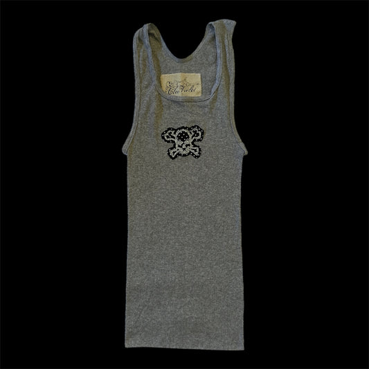 polka dot skull tank