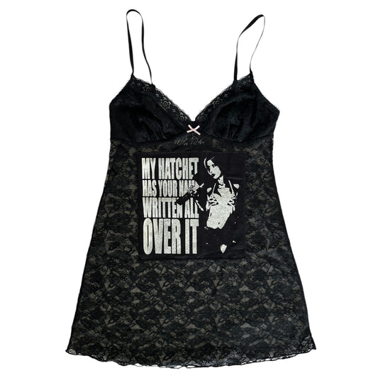1/1 hatchet lace slip dress