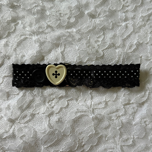 polka dot button choker