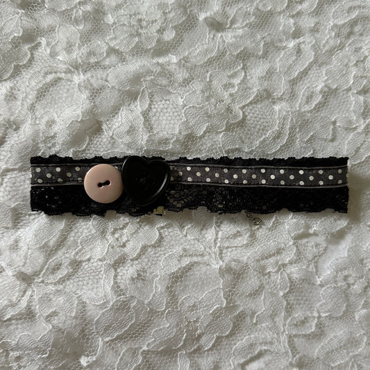 polka dot button choker