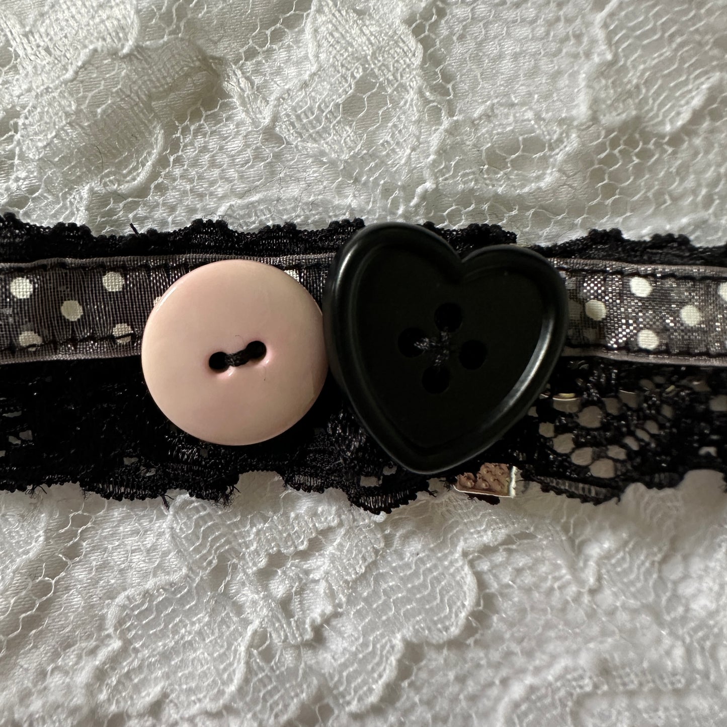 polka dot button choker