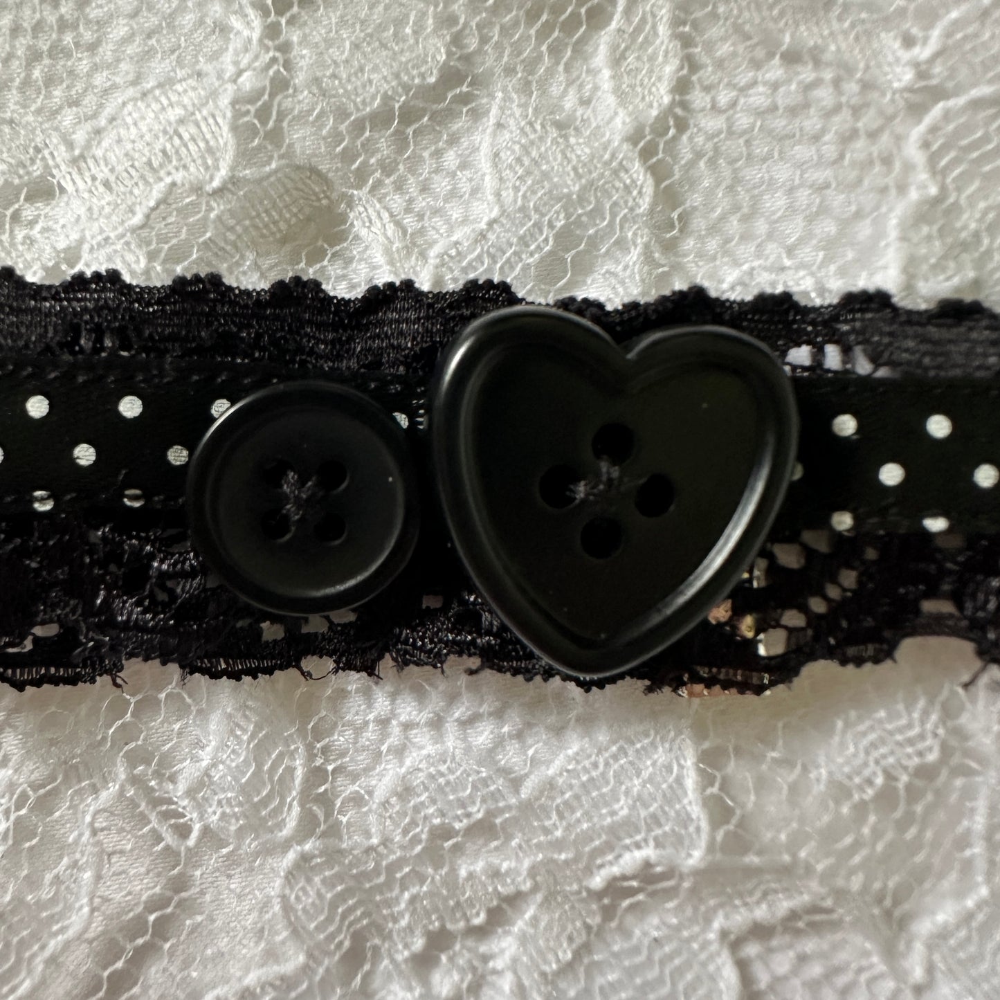 polka dot button choker