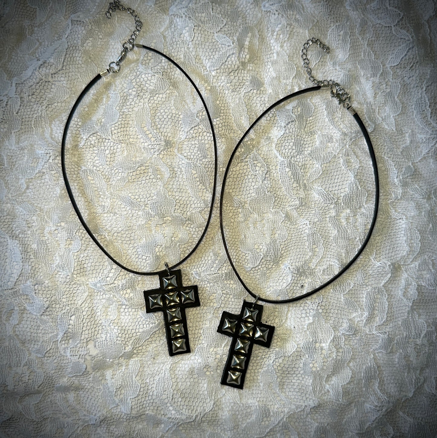 studded cross choker