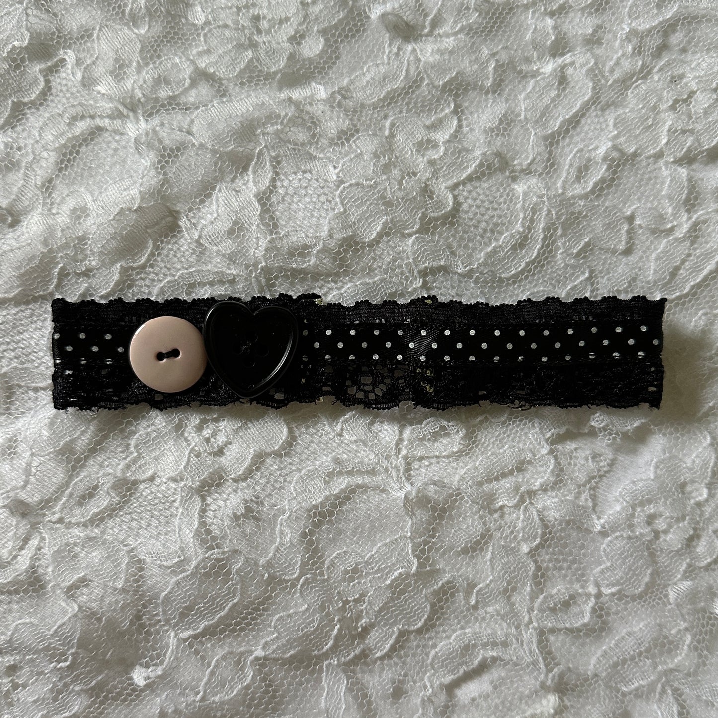 polka dot button choker