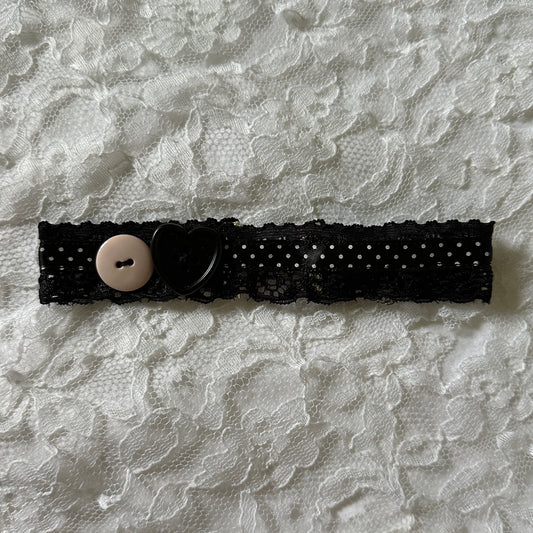 polka dot button choker