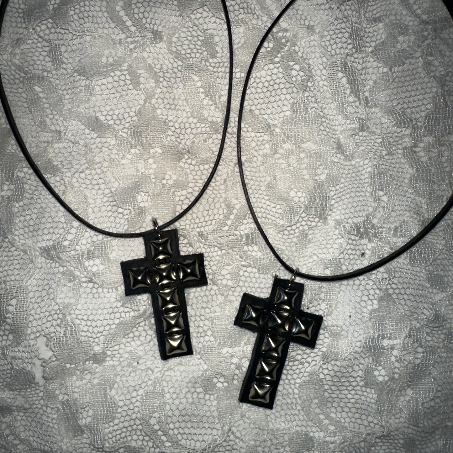 studded cross choker