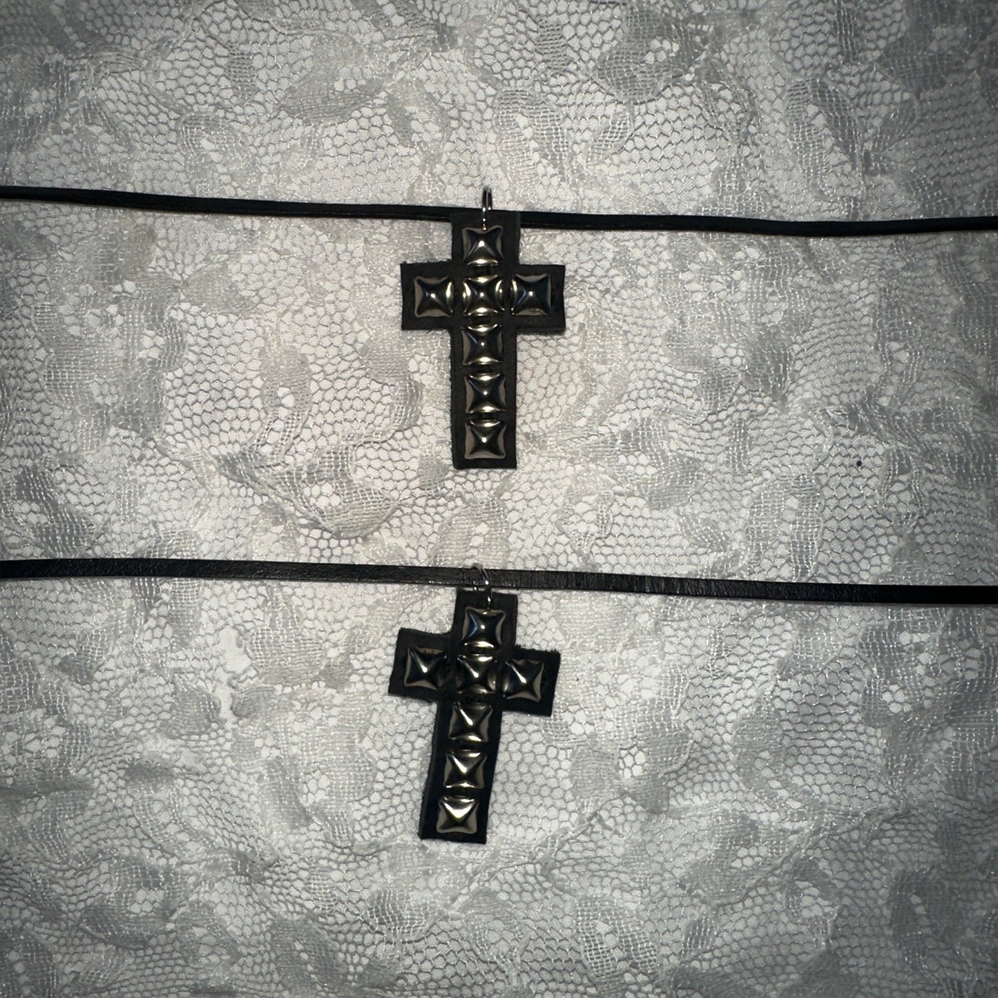 studded cross choker