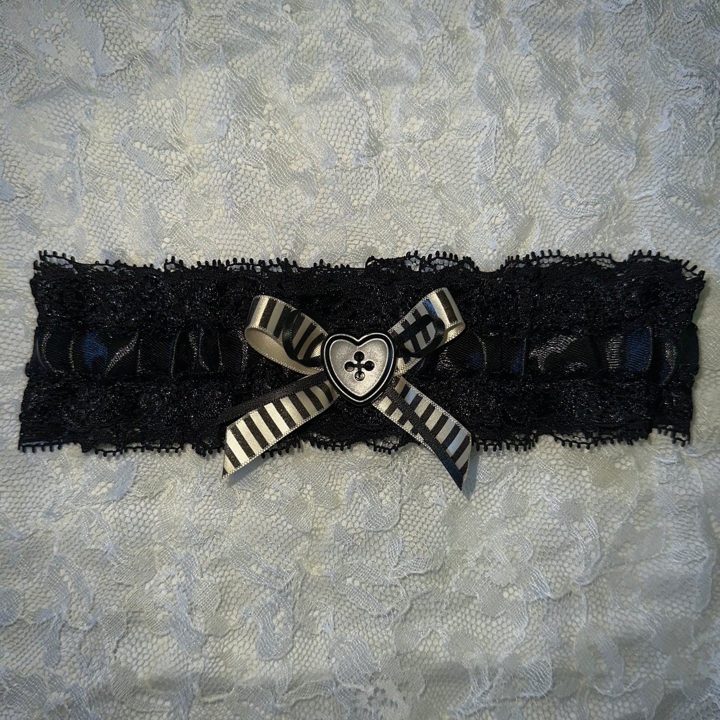 striped button garter