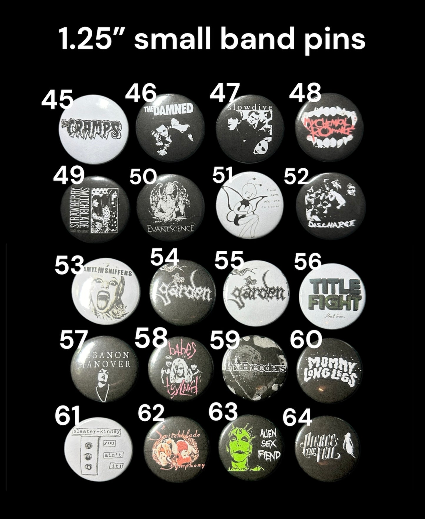 Band Pins 1.25” and 2.25”