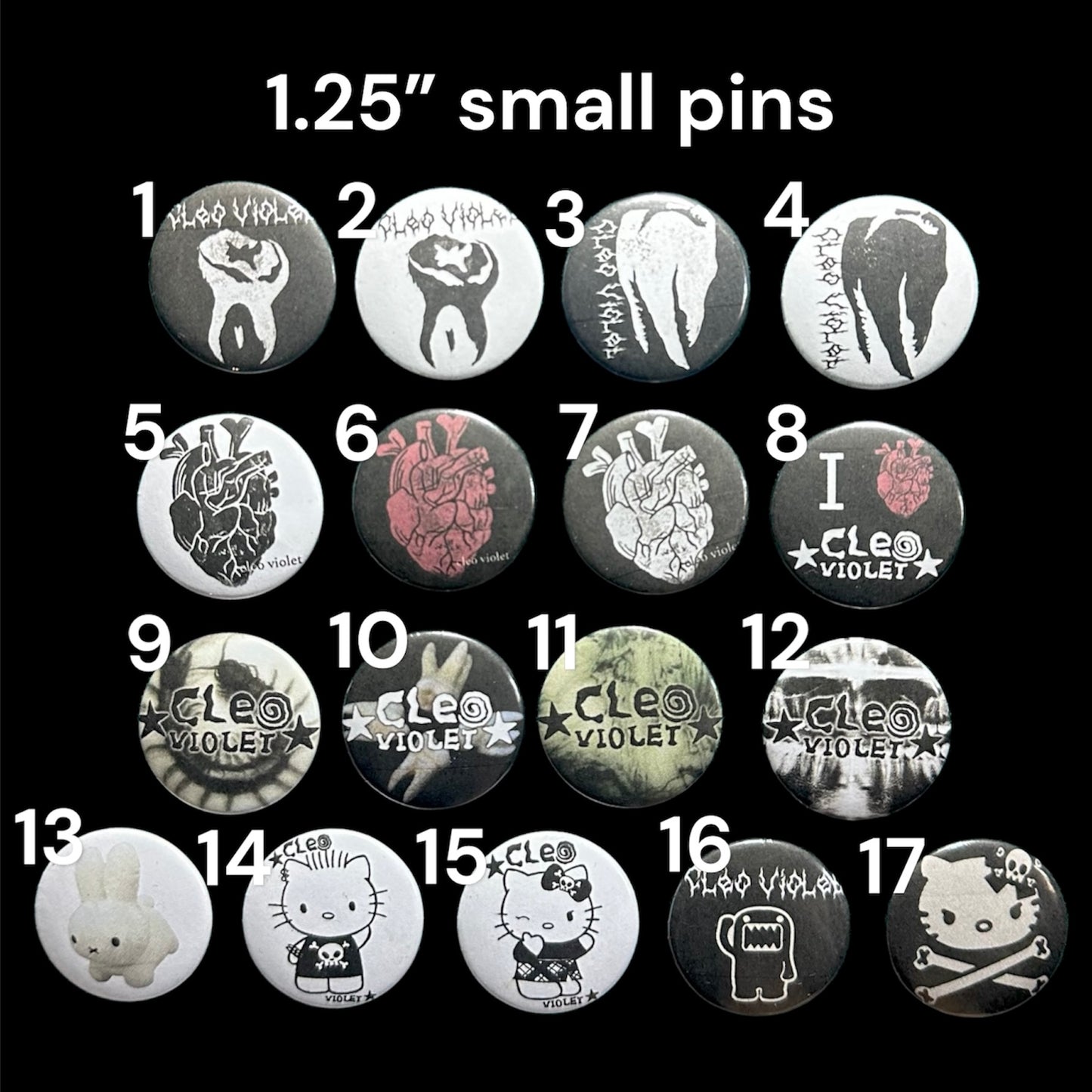 Pins 1.25” and 2.25”