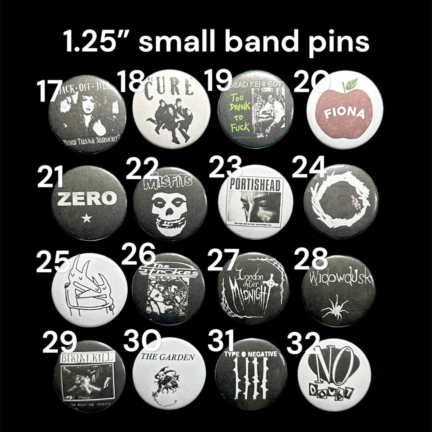 Band Pins 1.25” and 2.25”