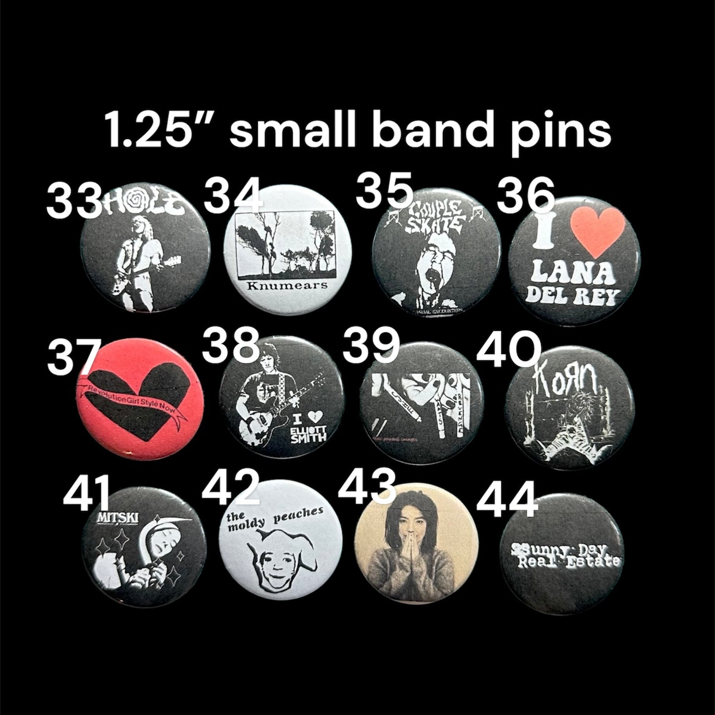 Band Pins 1.25” and 2.25”