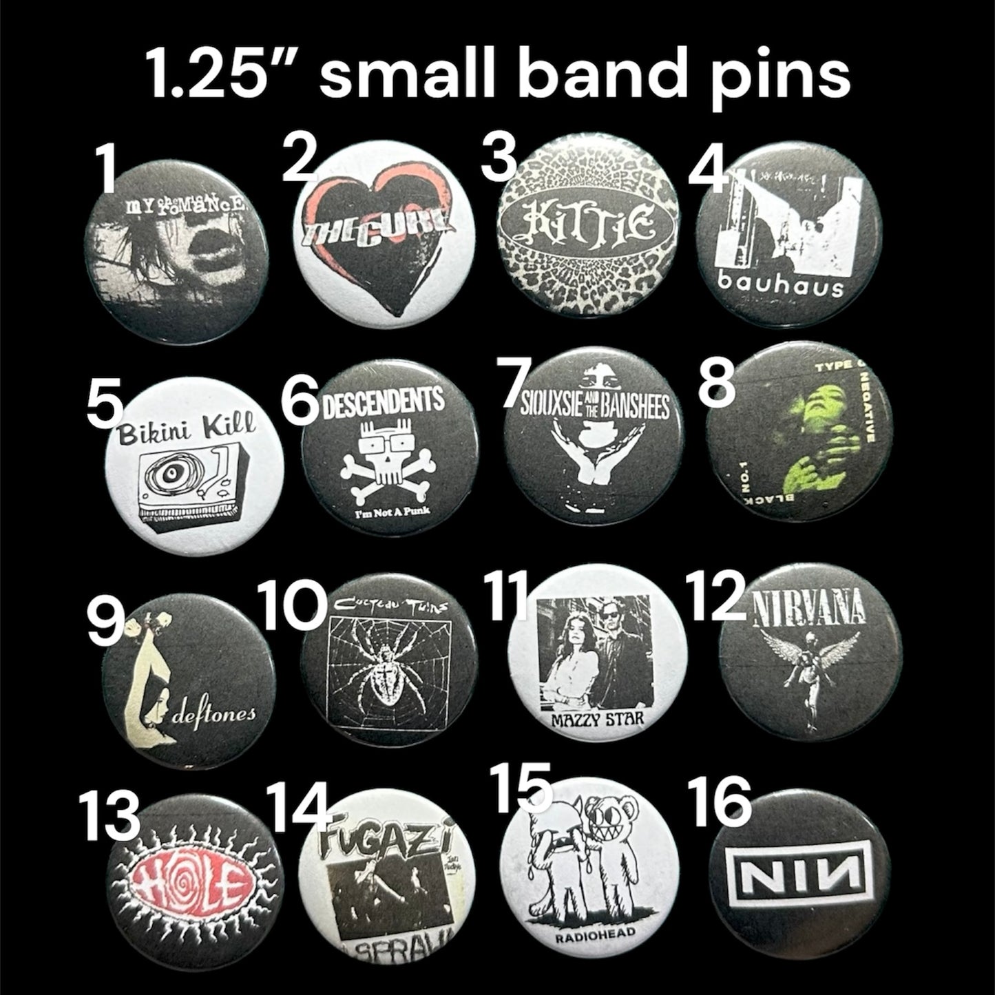 Band Pins 1.25” and 2.25”